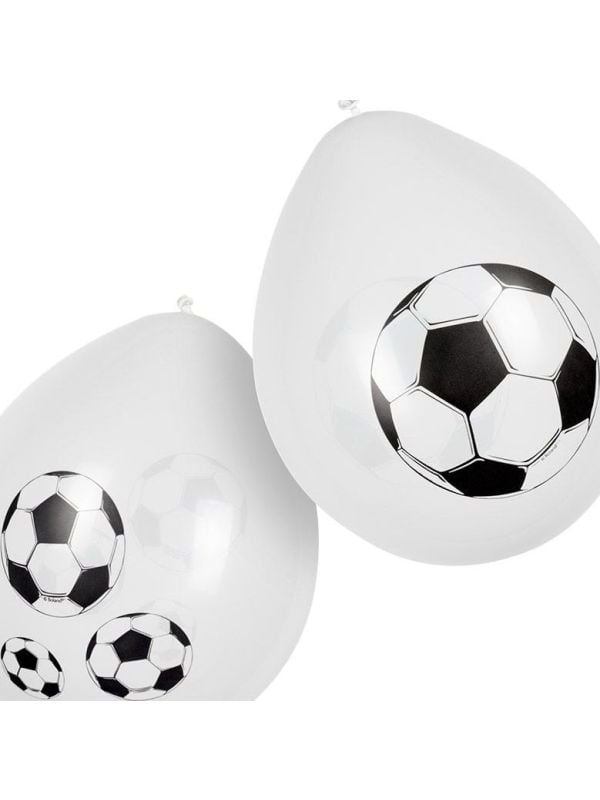 Voetbal ballonnen wit 6x