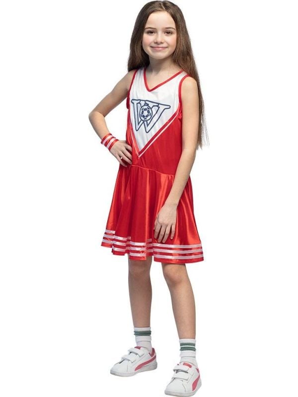 Voetbal cheerleader meisjes rood en wit