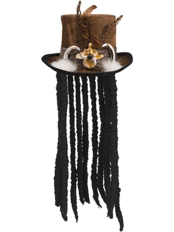 Voodoo hoed met dreadlocks