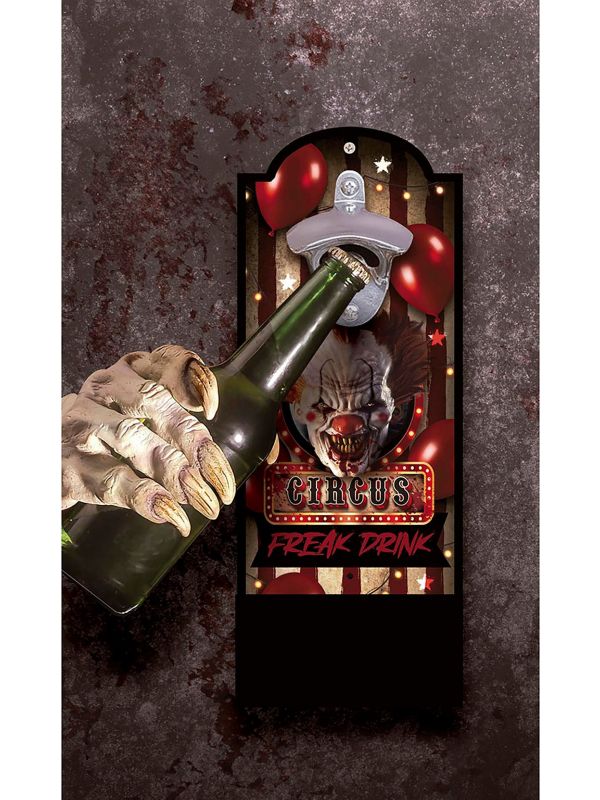 Wand flessenopener horror clown 30 x 12 cm halloween main product photo