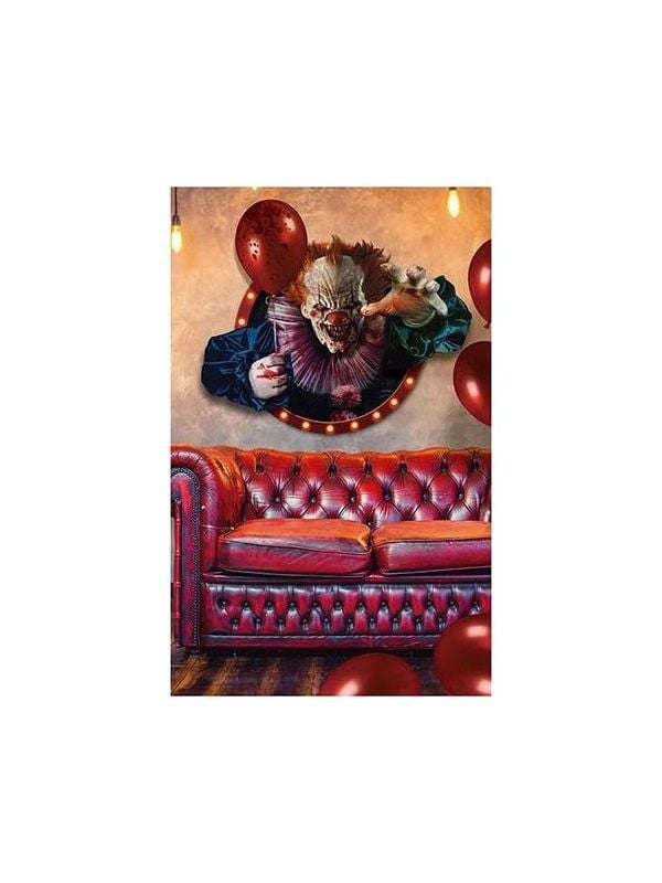 Wanddecoratie horror clown 70 x 80 cm halloween