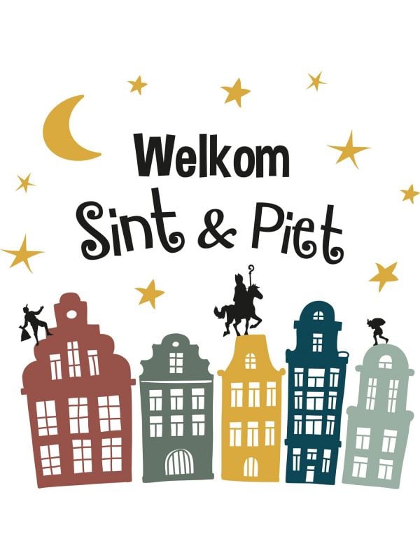 Welkom Sint & Piet raamstickers