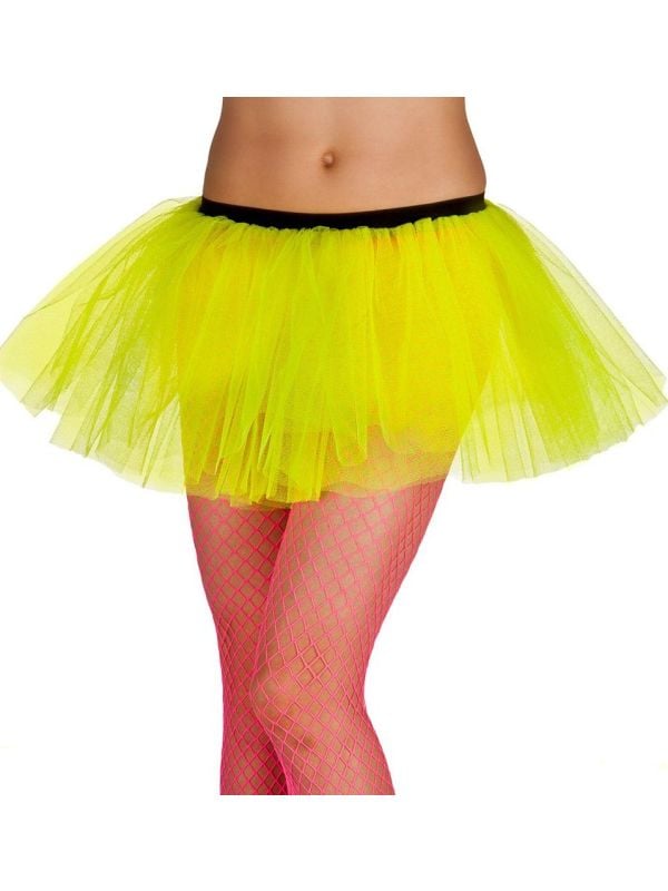 Wijde tutu dames neon geel