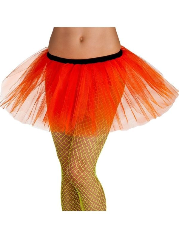 Wijde tutu dames neon oranje