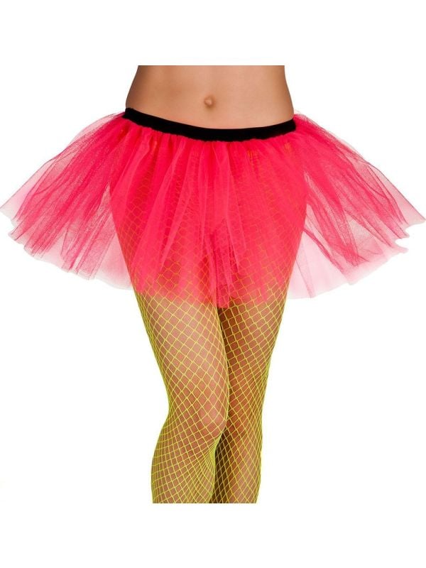 Wijde tutu dames neon roze