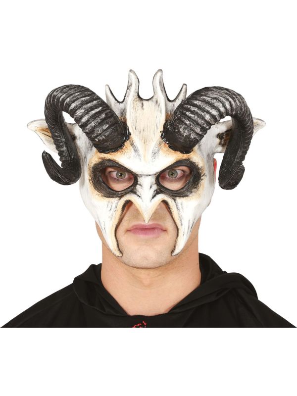 Wit oogmasker met horens
