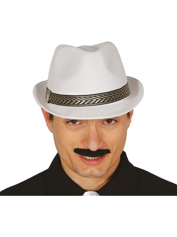 Witte gangster fedora