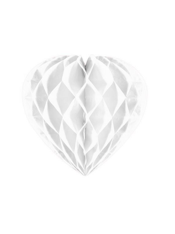 Witte honingraat hart decoratie