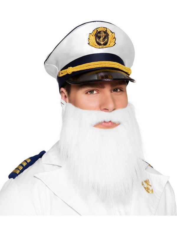 Witte marine kapitein baard