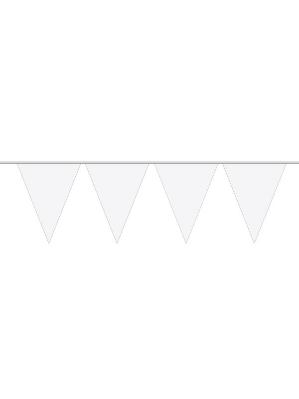 Witte mini vlaggenlijn 3 meter