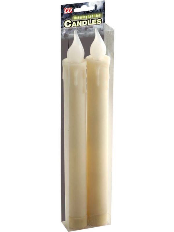 Witte oplichtende kaarsen 2 stuks
