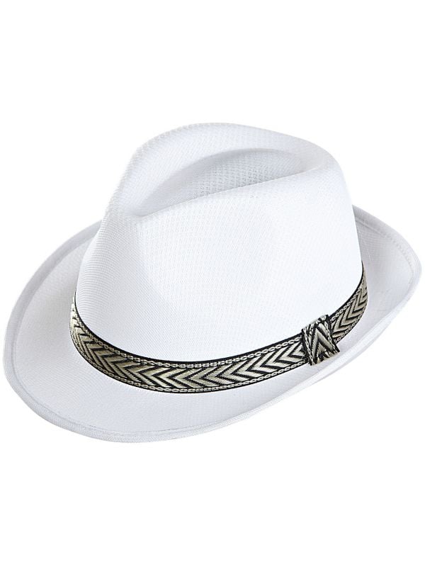 Witte panama hoed