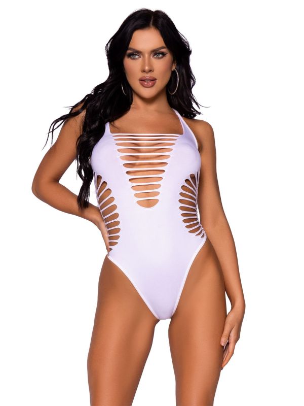 Witte sexy festival string bodysuit