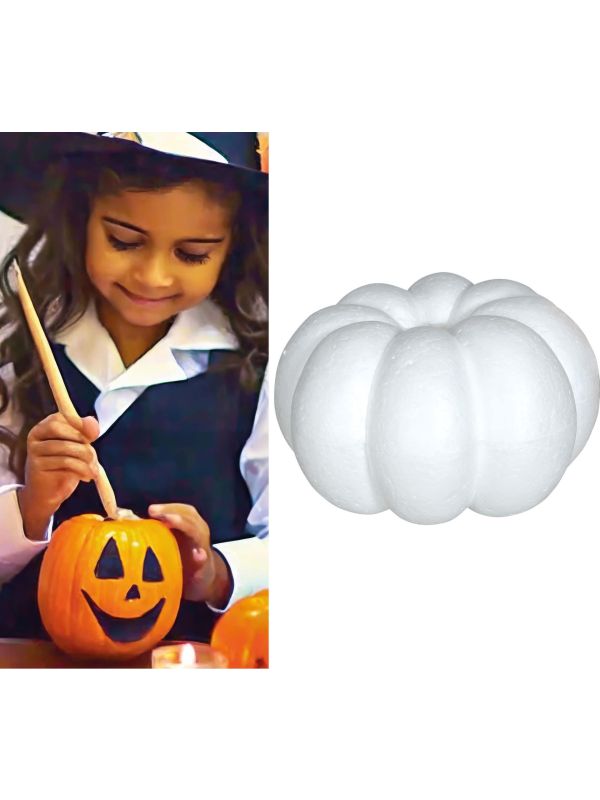 Witte versierbare pompoen 18 x 10 cm halloween main product photo