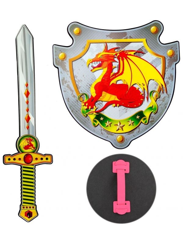 Zacht zwaard en schild draken ridder