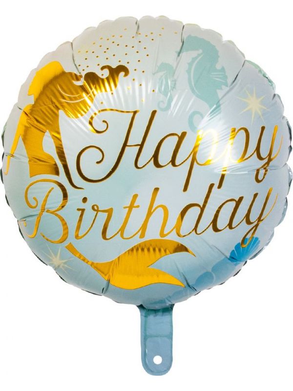 Zeemeermin feest ballon happy birthday