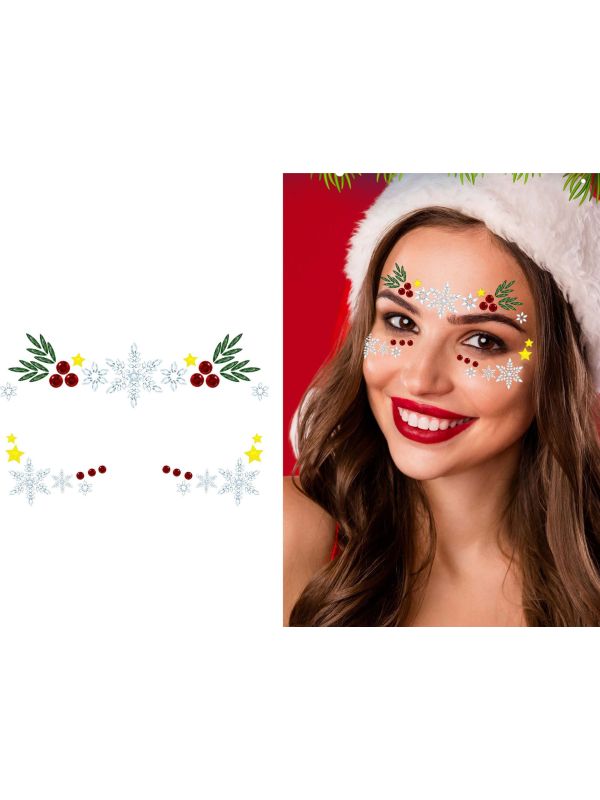Zelfklevende kerst gezichtsjuwelen main product photo