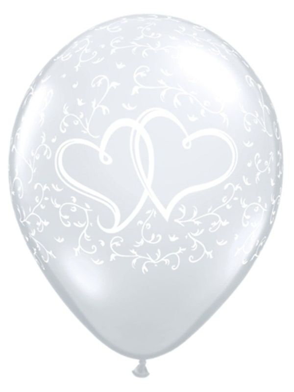 Zilver liefde met hartjes ballonnen 50 stuks