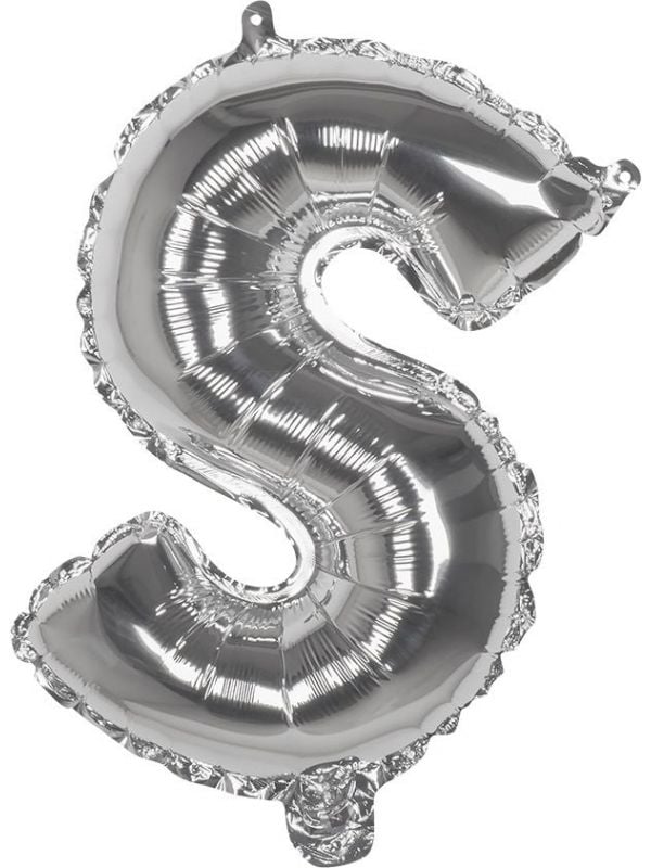 Zilveren ballon letter S