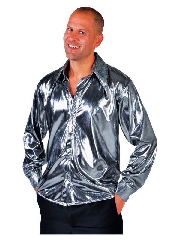 Zilveren carnavalsblouse mannen main product photo