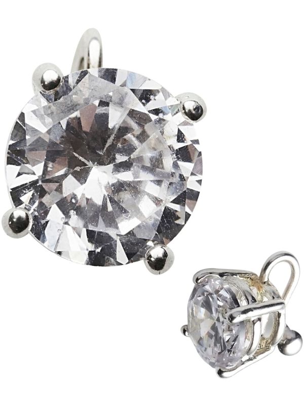 Zilveren diamant oorbel main product photo