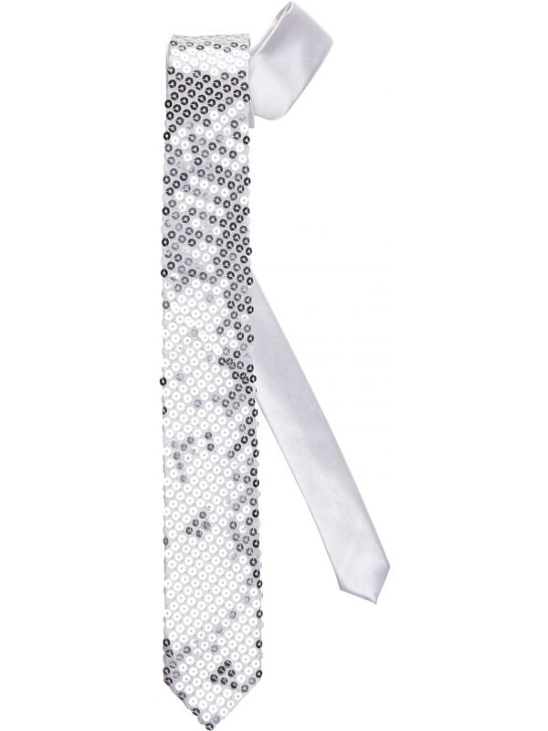 Zilveren glitter stropdas