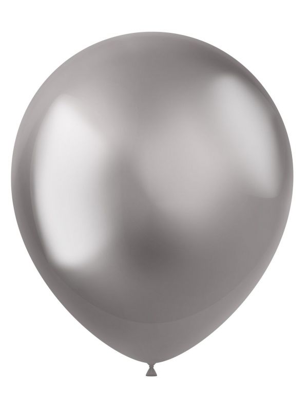 Zilveren intense ballonnen 50 stuks