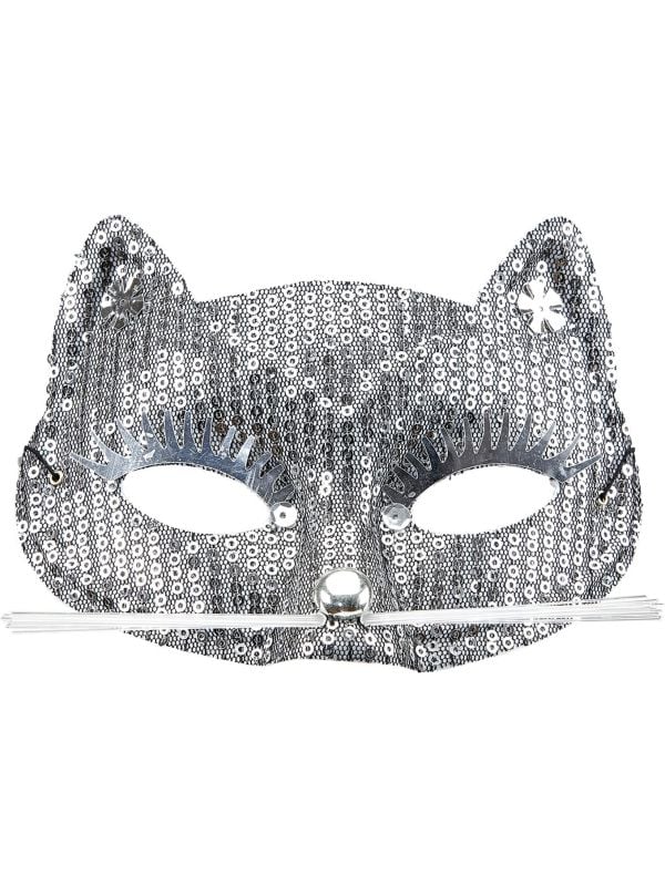 Zilveren katten oogmasker