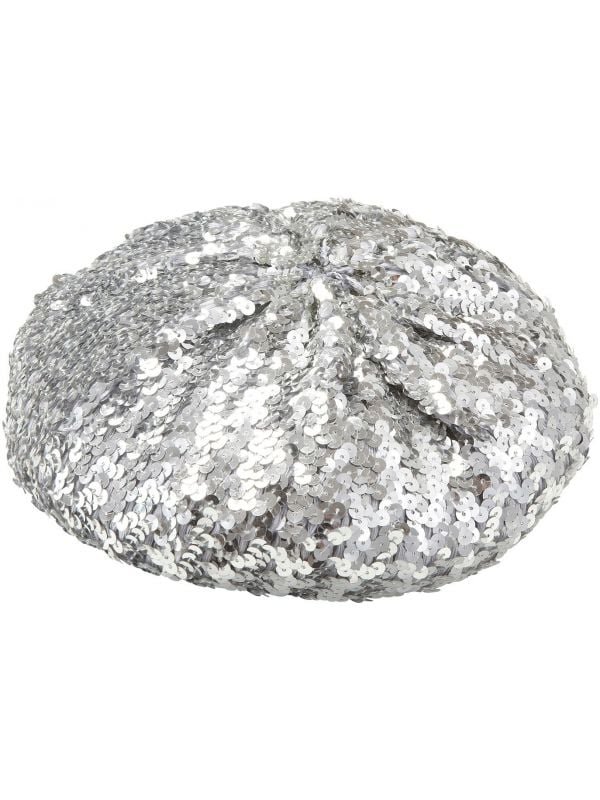 Zilveren pailletten baret