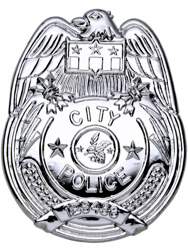 Zilveren politie badge