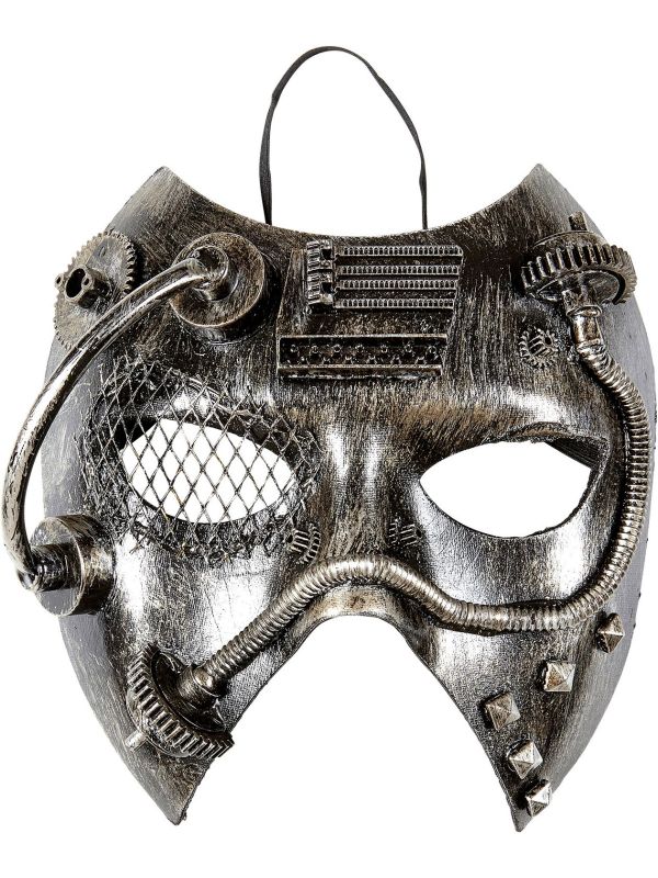 Zilveren steampunk masker