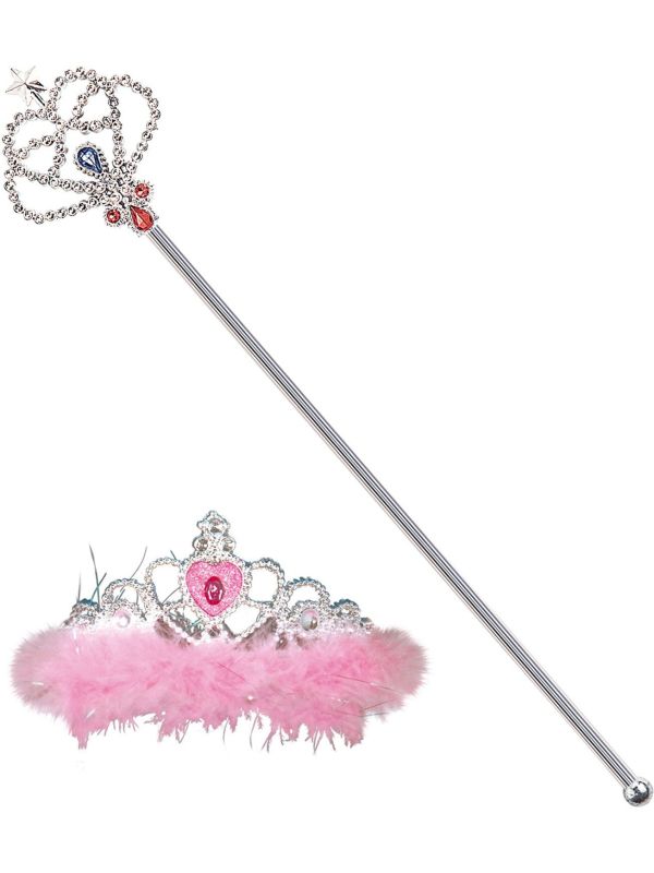 Zilveren tiara met scepter kind