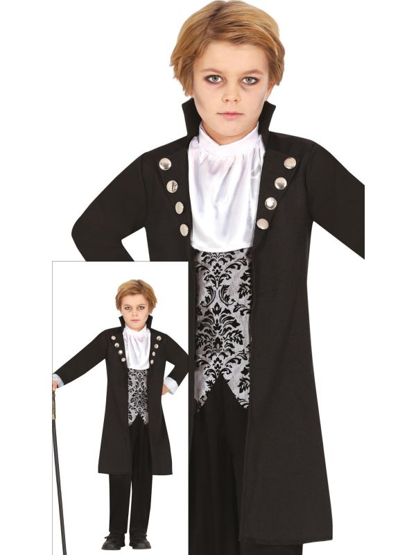 Zilveren vampieren pak halloween kind main product photo