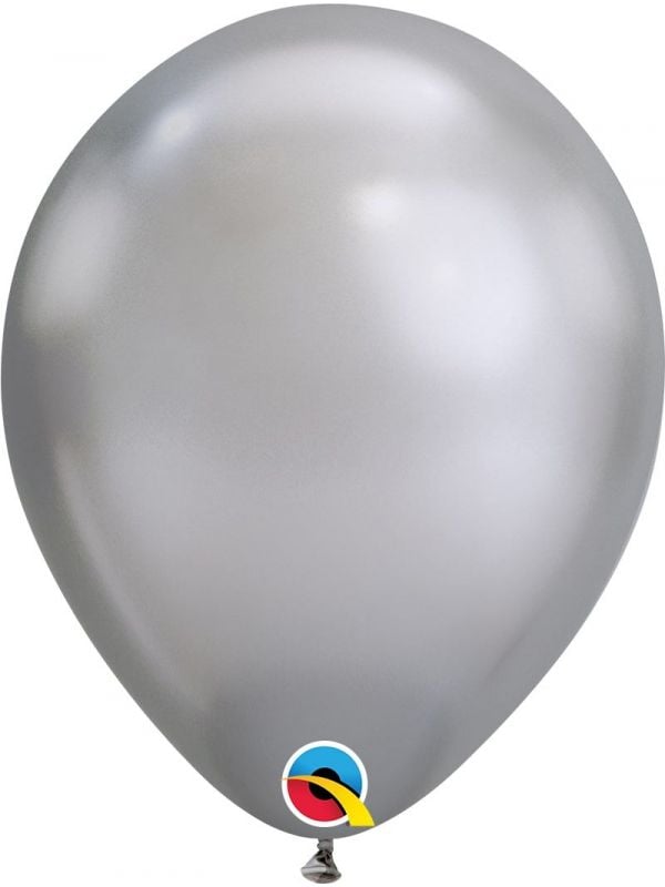 Zilverkleurige chroom ballonnen 100 stuks