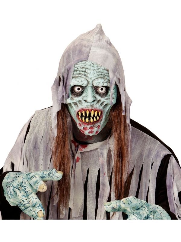 Zombie carnaval masker met haar