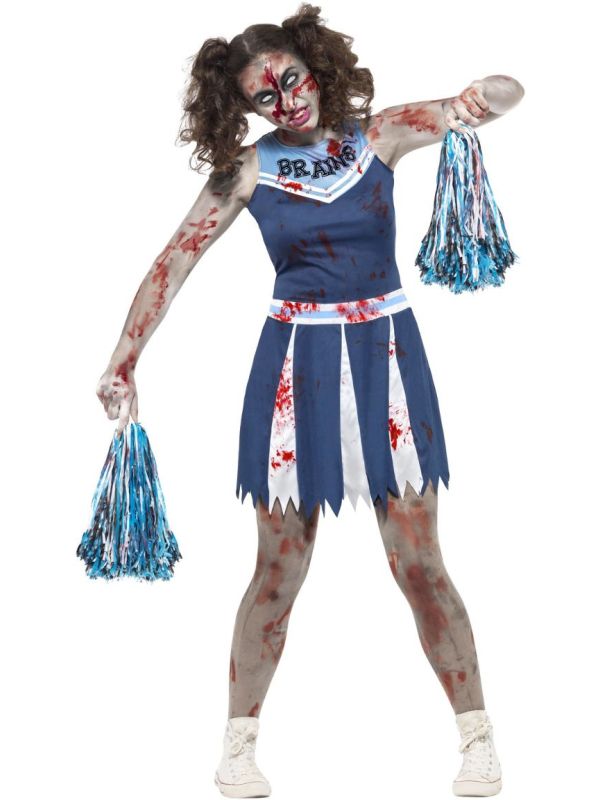 Zombie cheerleader outfit blauw main product photo