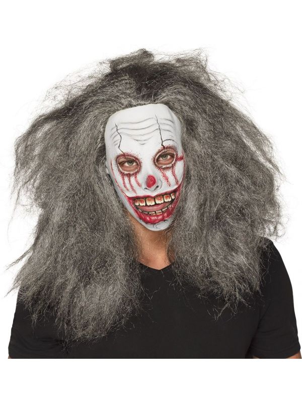 Zombie killer clown masker met haar