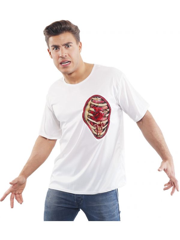 Zombie t-shirt ribben en hart XL