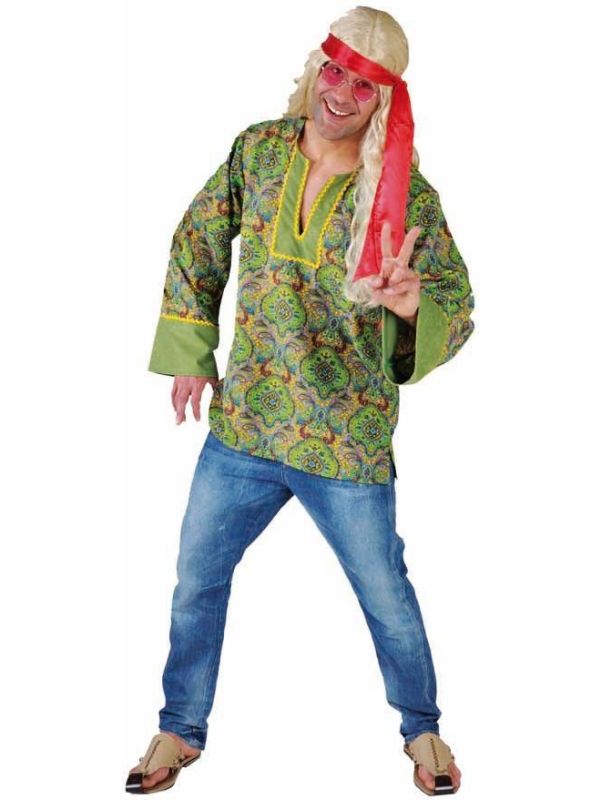 Zomer hippie blouse groen heren main product photo