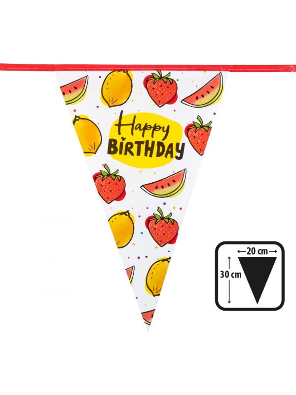 Zomerfruit happy Birthday vlaggenlijn