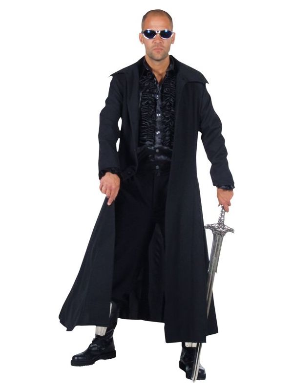 Zware lange steampunk jas heren main product photo