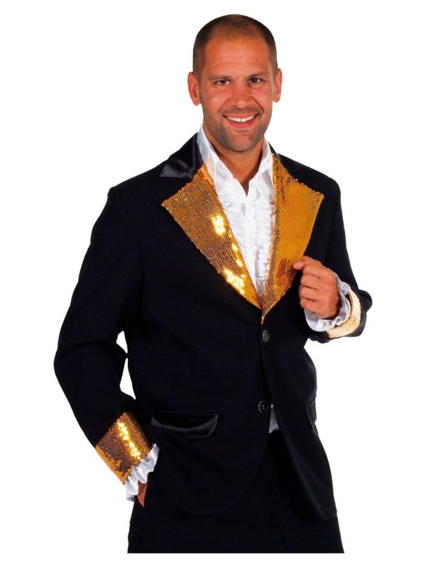 Worden Grappig evenwichtig Zwart gouden colbert heren | Feestkleding.nl