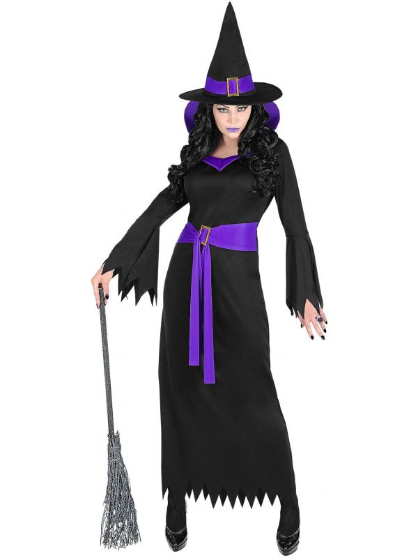 Zwart heksen kostuum dames