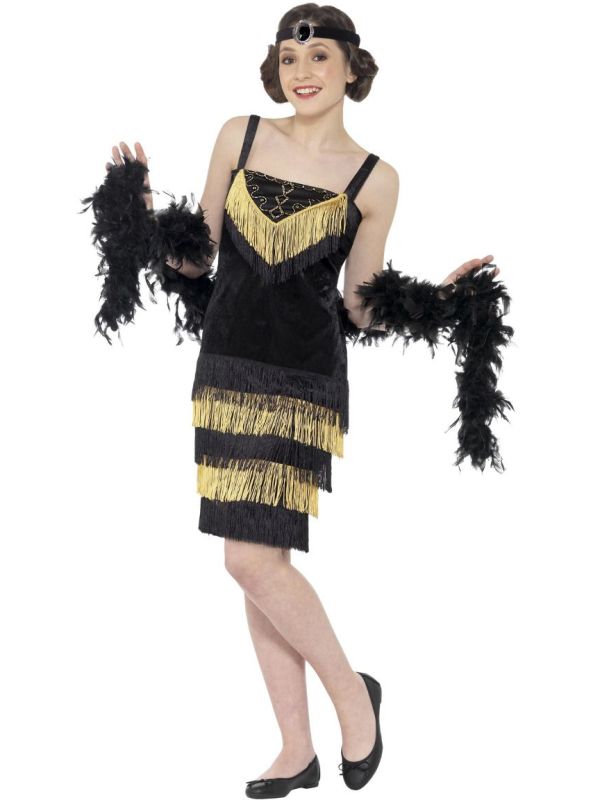 Zwart meisjes flapper jurkje main product photo