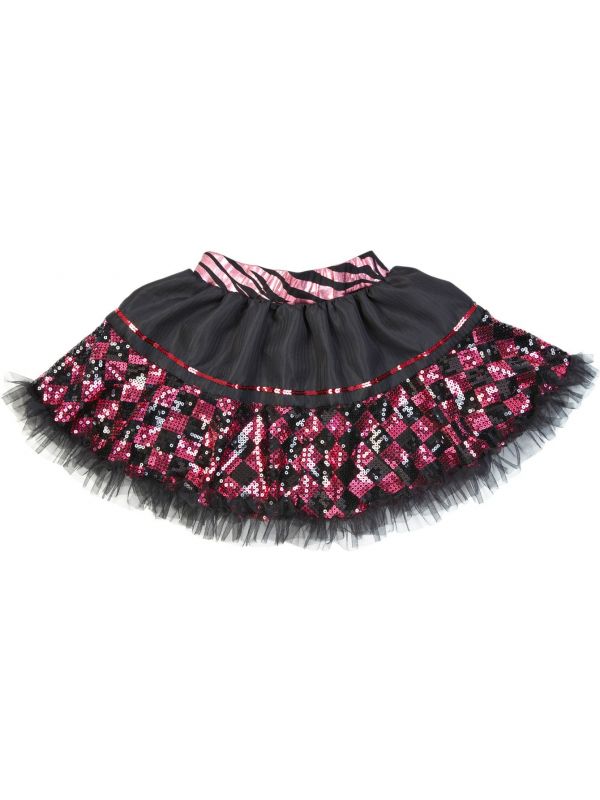 Zwart roze pailletten rok