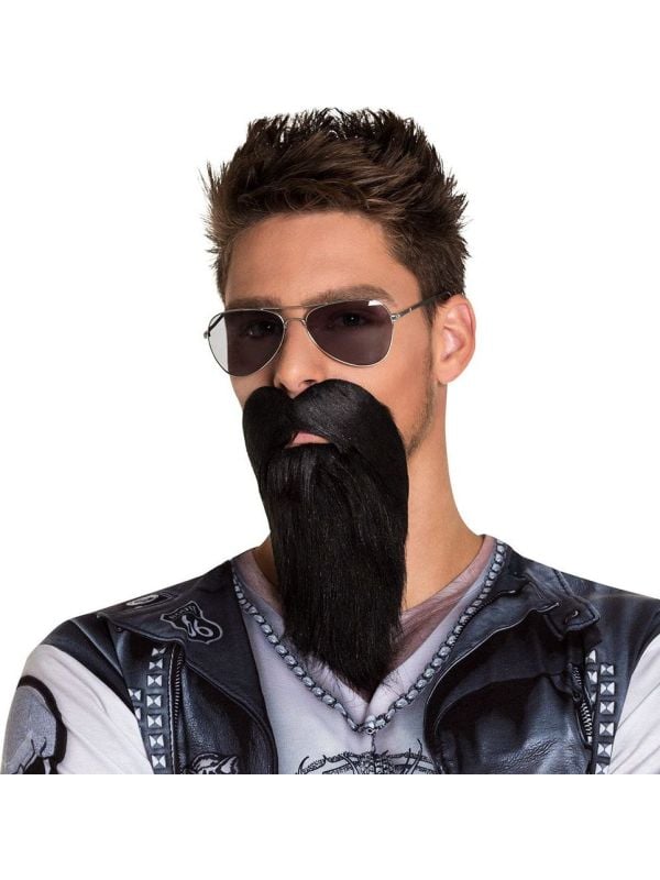 Zwarte biker baard lang