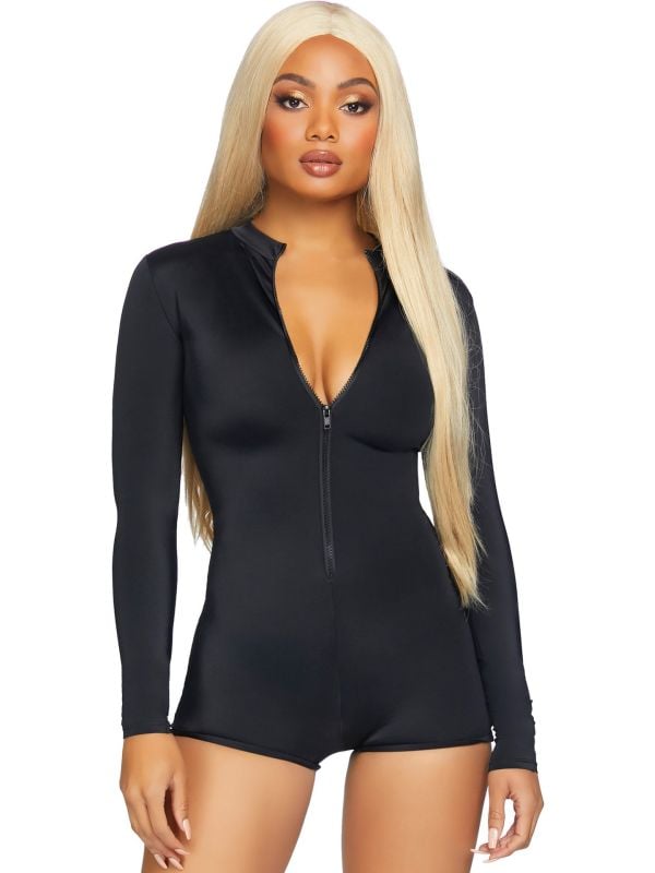 Zwarte bodysuit met lange mouwen