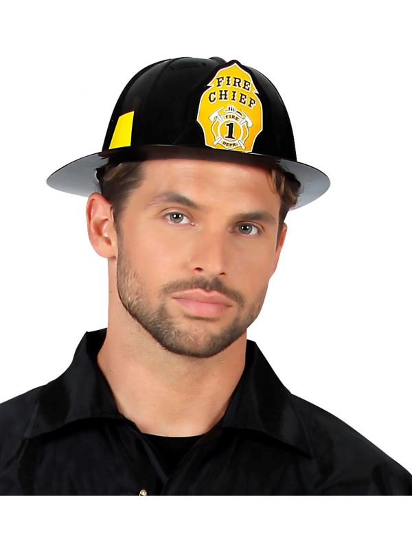 Zwarte brandweer helm