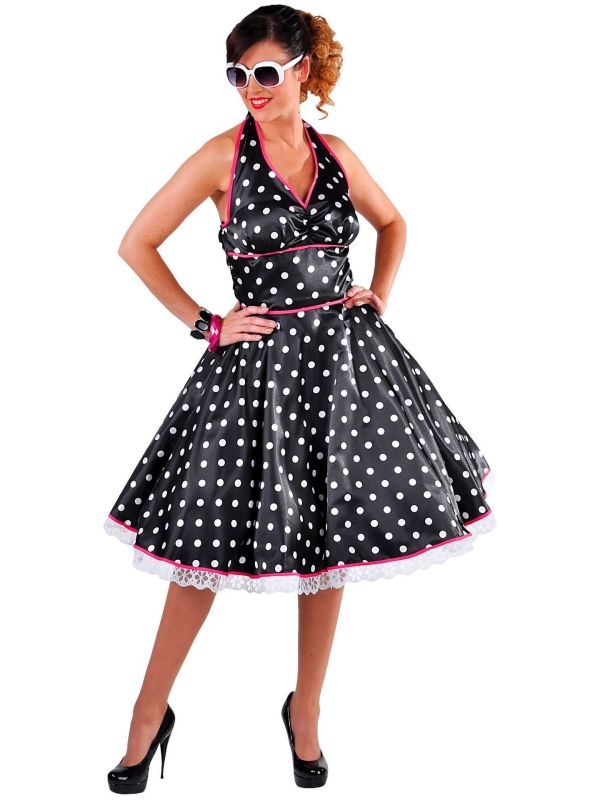 Zwarte carnavalsjurk met stippen dames main product photo