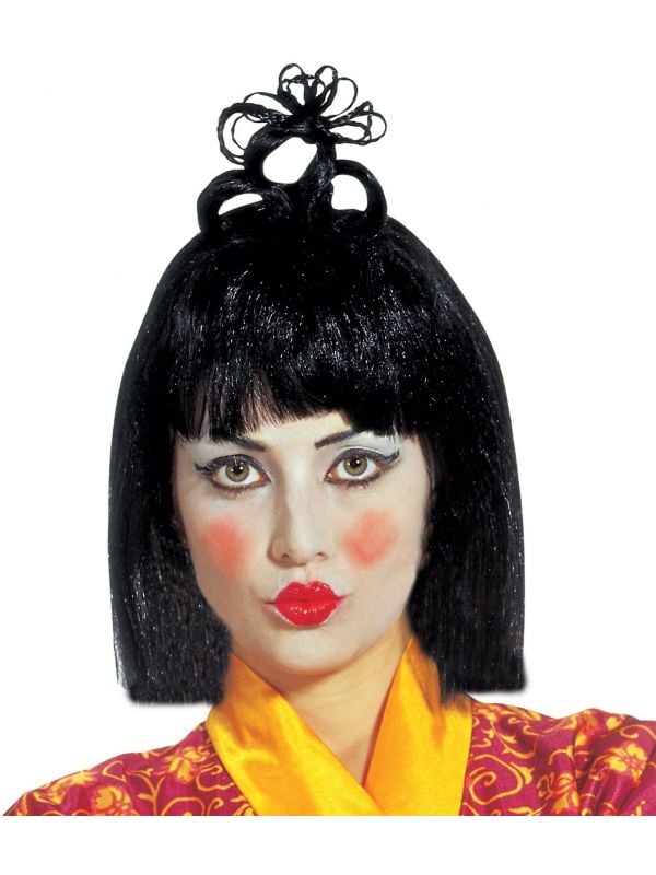 Zwarte chinese Geisha pruik